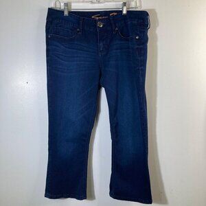 Womens‎ Seven 7 Cropped Capri Jeans Pants Dark Blue 12 Cotton Polyester Spandex